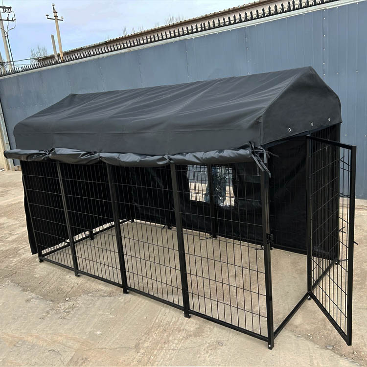 12panel Canil Grande para Cães ao Ar Livre com Cobertura Impermeável, Enclosures para Animais de Estimação, Gaiola, Casa para Cães, Corrida para Cães, Playpen para Grande Cão, Painel de Cerca