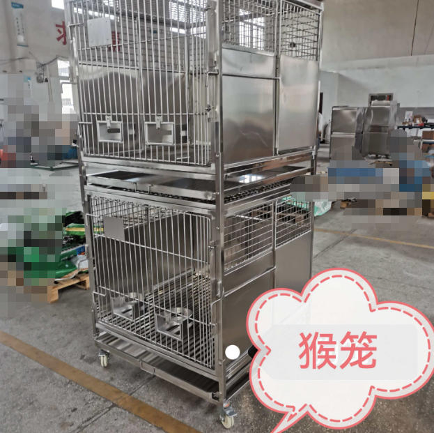Preço de fábrica Canil veterinário personalizável em aço inoxidável para animais de estimação, com painéis de HDPE, gaiolas para uso doméstico