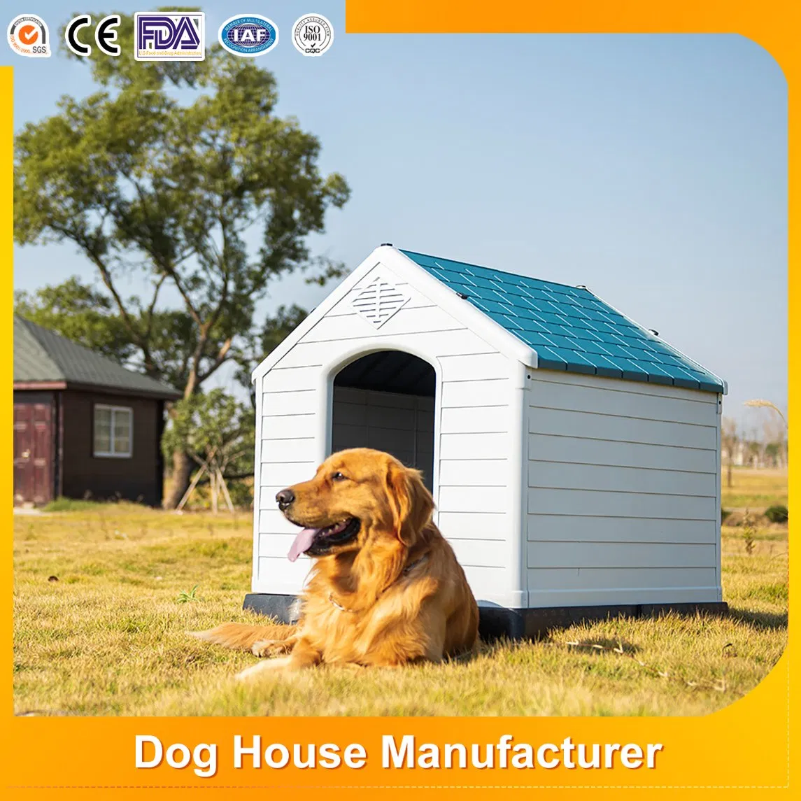 Gaiola para cães de luxo removível, não tóxica, grande, destacável, à prova d'água, para uso interno e externo, casa de plástico durável para gatos, canil sólido para venda