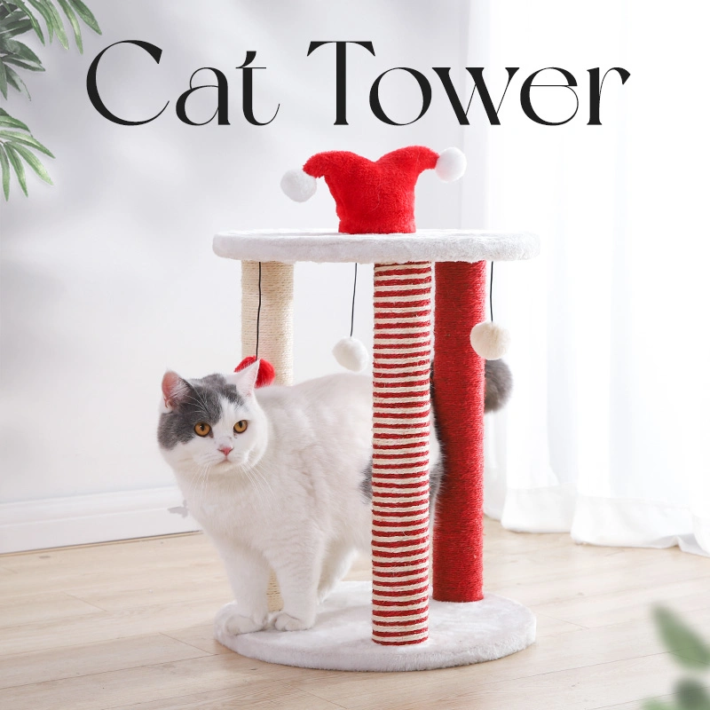 3 Grande Árvore de Gato de Corda de Sisal com Brinquedo
