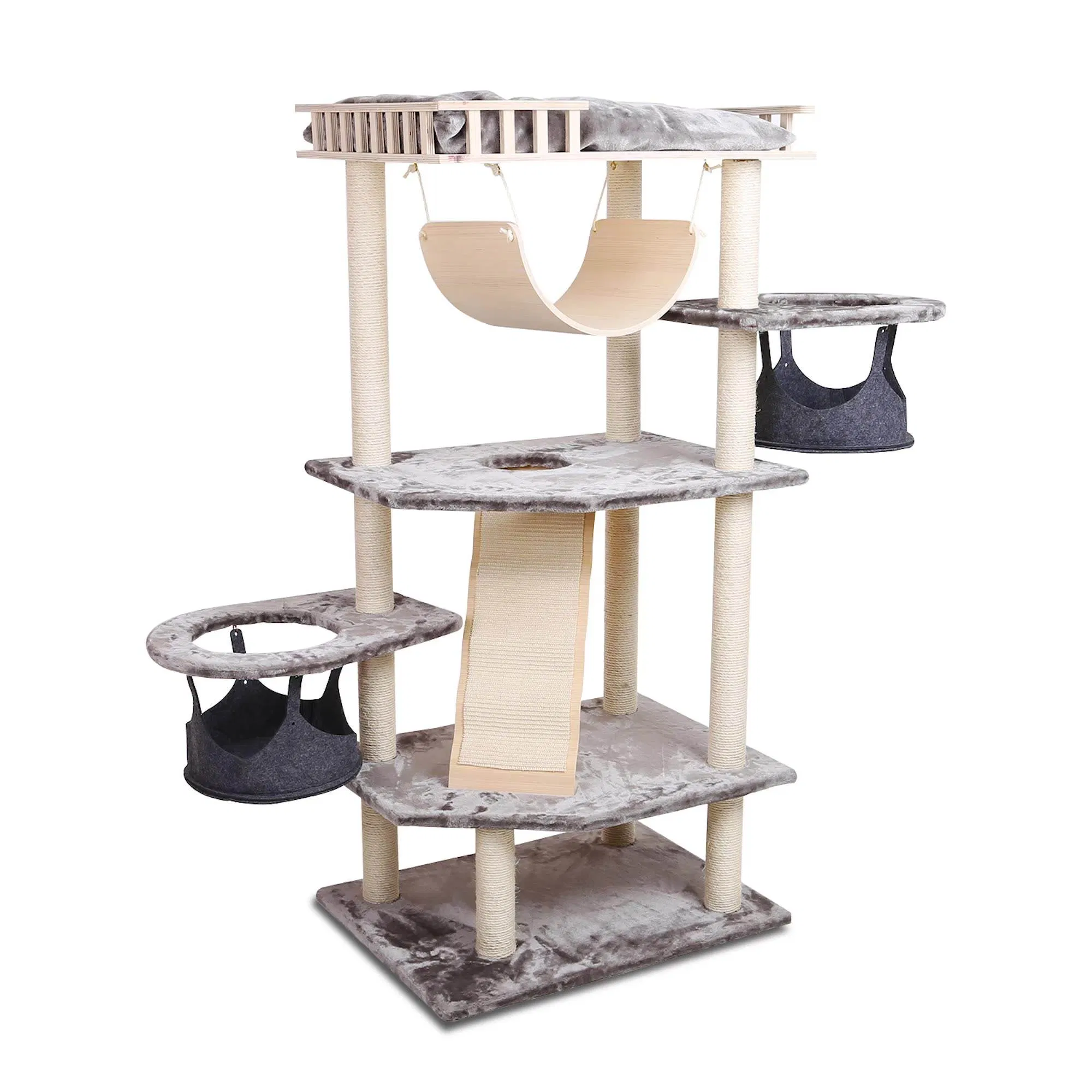 Torre de Atividades com Arranhadores Grande Árvore para Gatos Moderna Grande Torre para Gatos Casa Condomínio