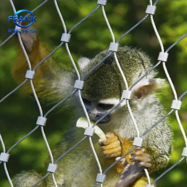 Malha de rede para aves em cabo de aço inoxidável flexível