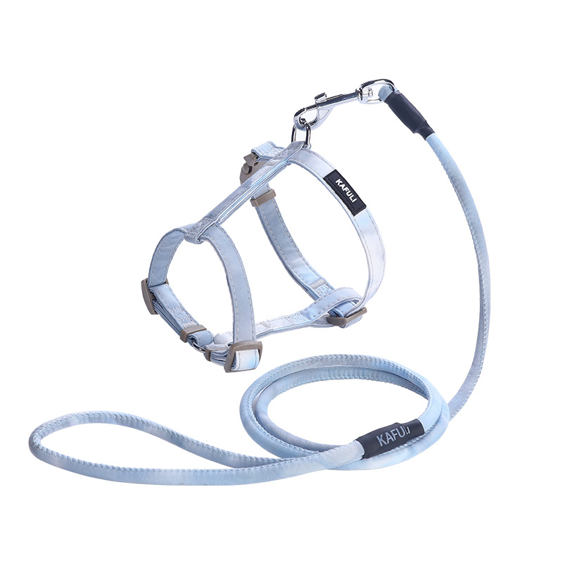 Conjunto de Coleira de Gato com Peitoral Ajustável de Nylon e Corda de Tração