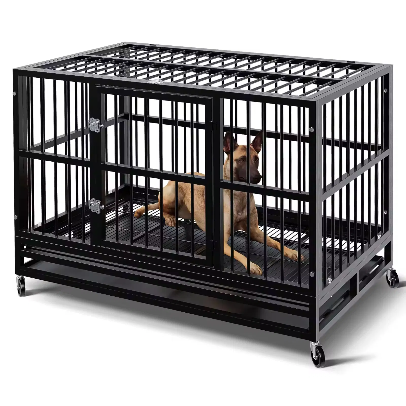 Gaiolas para cães grandes, caixas de metal amigáveis para cães, crate para uso externo