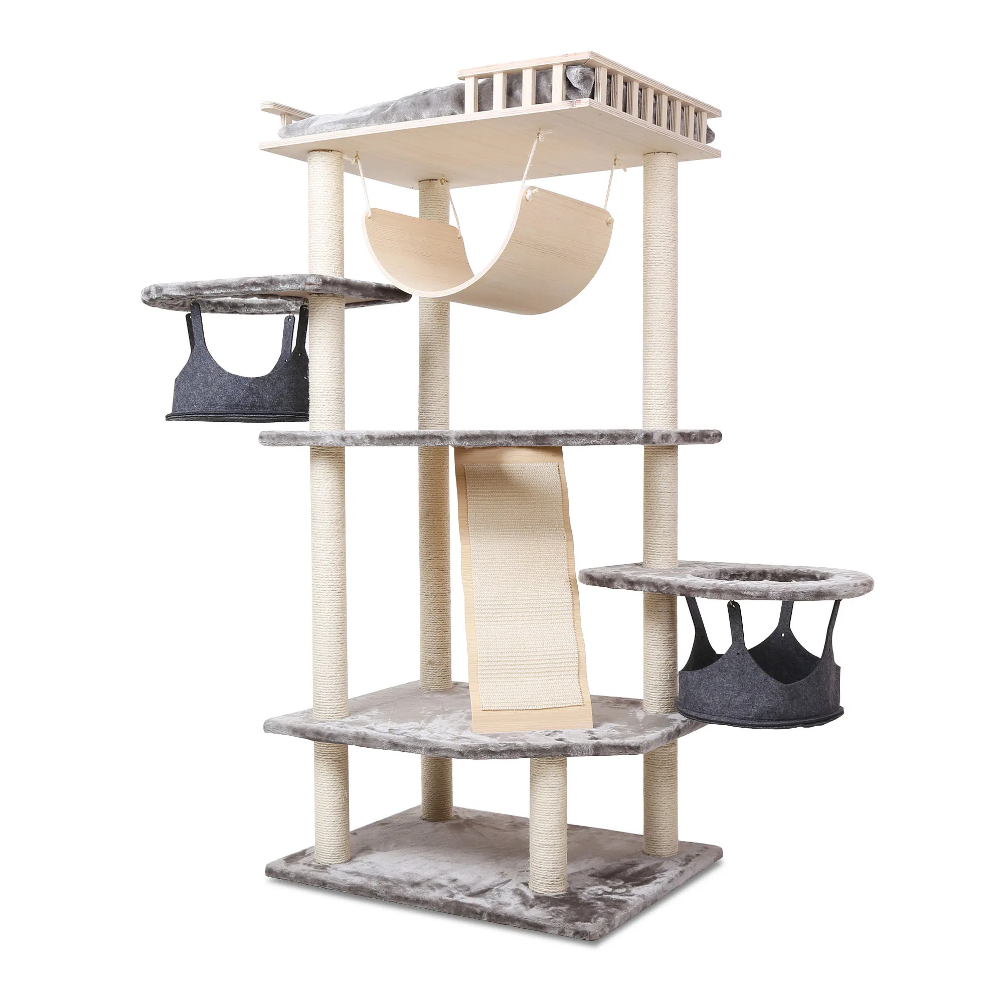 Torre de Atividades com Arranhadores Grande Árvore para Gatos Moderna Grande Torre para Gatos Casa Condomínio