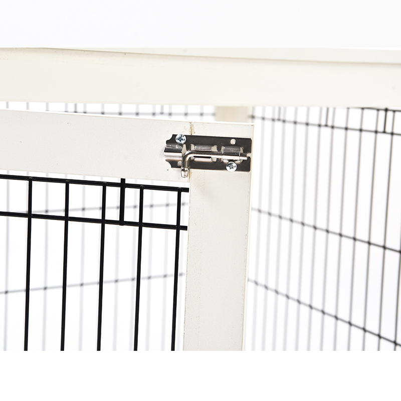 Cercado para cães de estilo mobiliário com portas duplas, gaiolas de madeira para animais de estimação