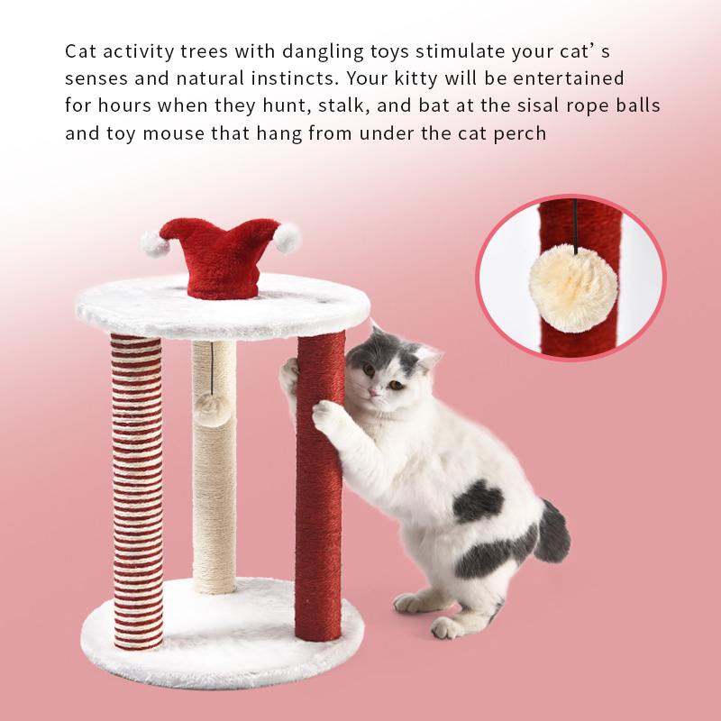 3 Grande Árvore de Gato de Corda de Sisal com Brinquedo