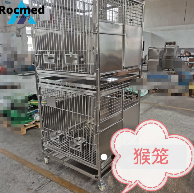 Preço de fábrica Canil veterinário personalizável em aço inoxidável para animais de estimação, com painéis de HDPE, gaiolas para uso doméstico