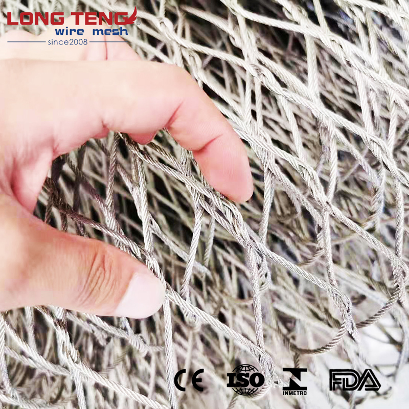 Malha de Cabo de Aço Inoxidável Flexível Tece Expandida Estilo de Cadeia Cerca de Zoológico Aviário Rede para Pássaros Papagaio