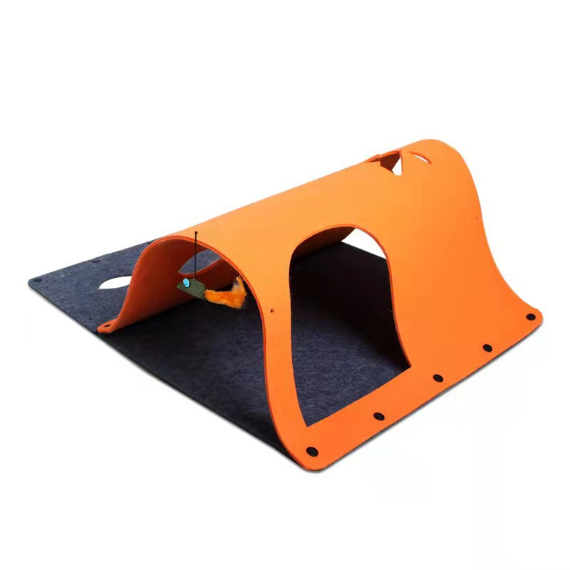 Kit de Túnel para Gato em Feltro, Tubo de Gato, Labirinto Dobrável, Tapete para Gatinhos, Brinquedo para Coelho, Combinação de Mini Casa para Gato, Acessórios para Animais de Estimação