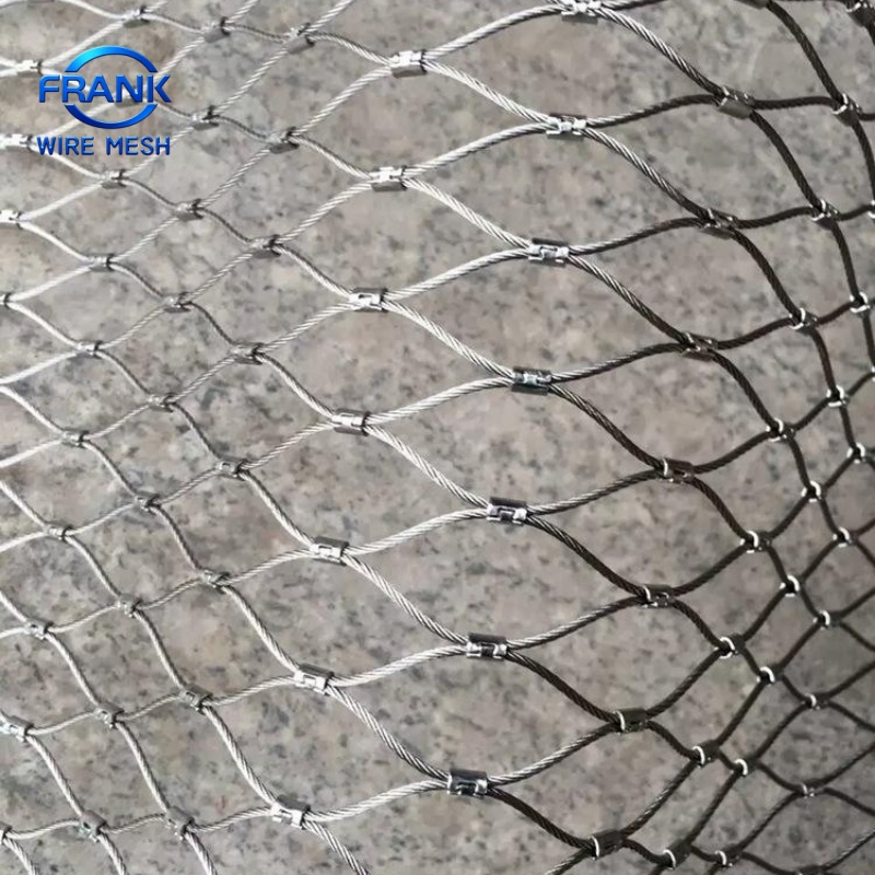 Malha de Cabo de Aço Inoxidável para Enclosure de Animais em Zoológico, Rede de Aviário / Corrimão de Escada, Malha de Parede Verde