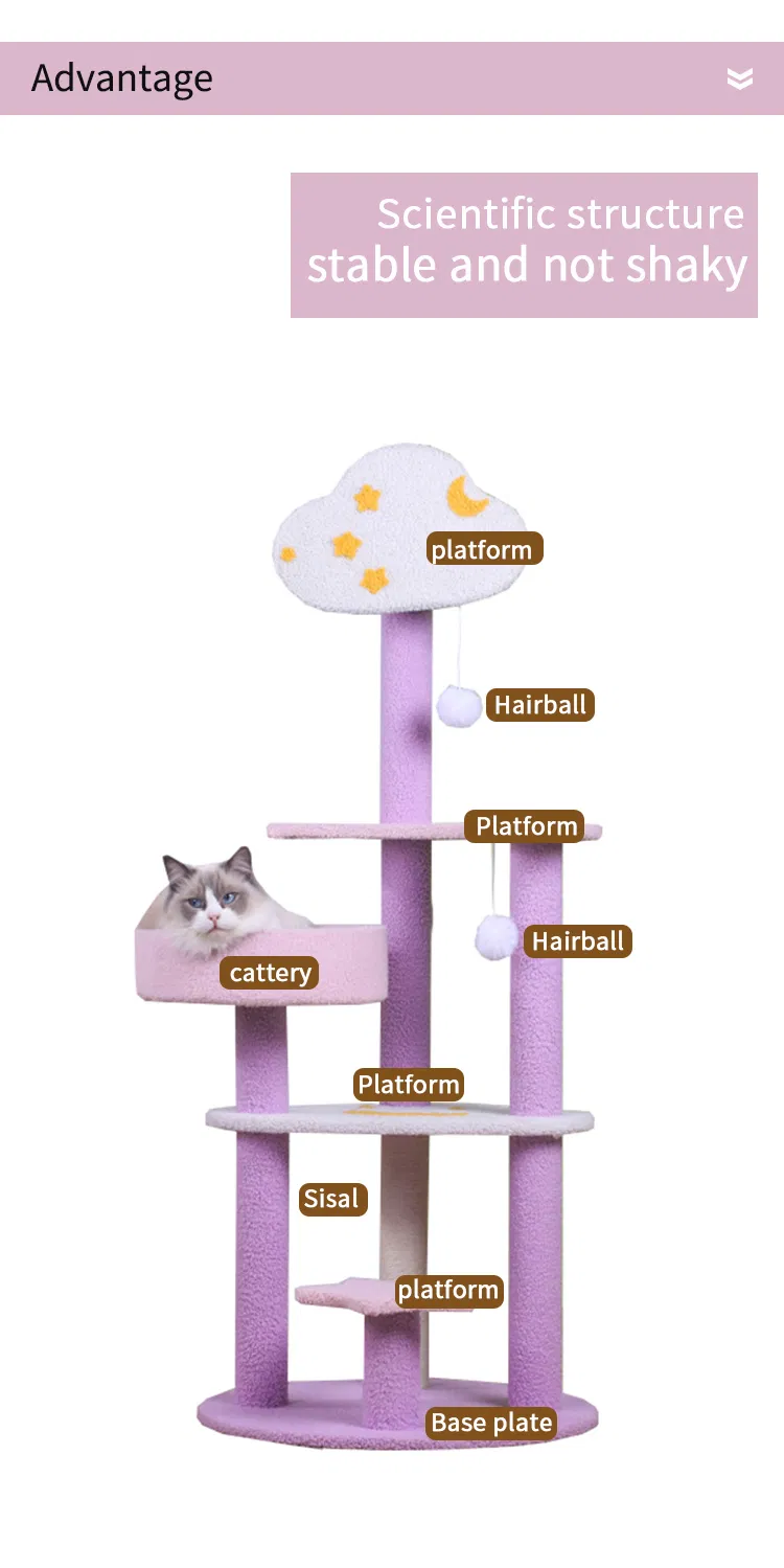 Casa de Escalada em Árvores Torre Multicamadas Grande Árvore de Gato Condo Poste de Arranhar de Sisal