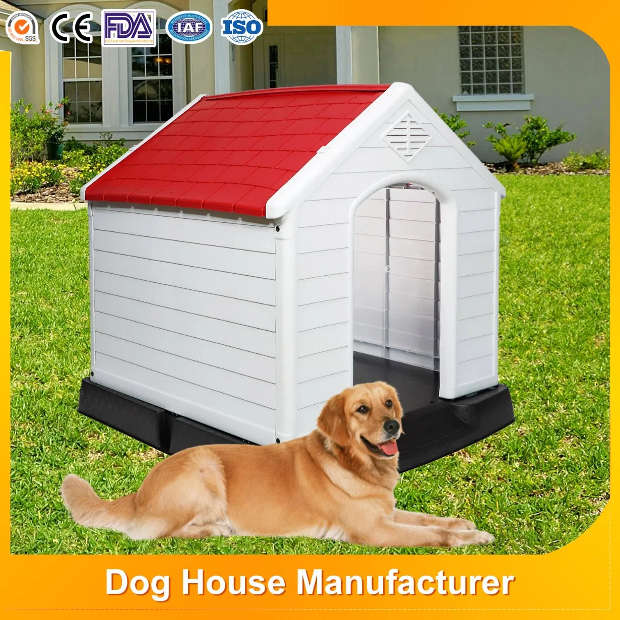 Gaiola para cães de luxo removível, não tóxica, grande, destacável, à prova d'água, para uso interno e externo, casa de plástico durável para gatos, canil sólido para venda