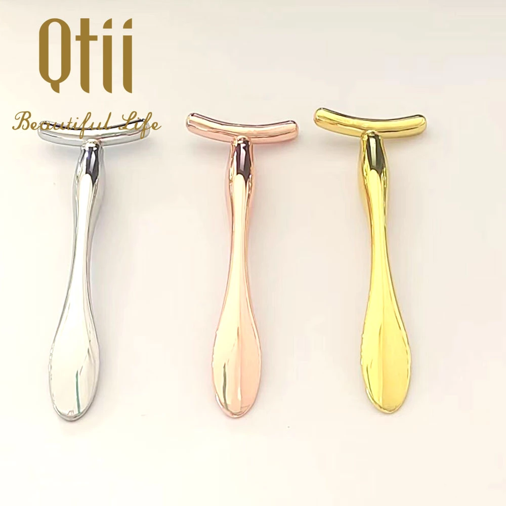 Ferramenta de Massagem Facial com Rolo de Metal para Reduzir Inchaço e Rugas