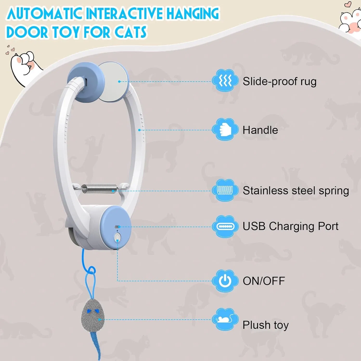 Brinquedo Interativo Automático Elétrico para Gato, USB Recarregável, Varinha de Pluma de Borboleta Fluttering para Enriquecimento e Estímulo Interno