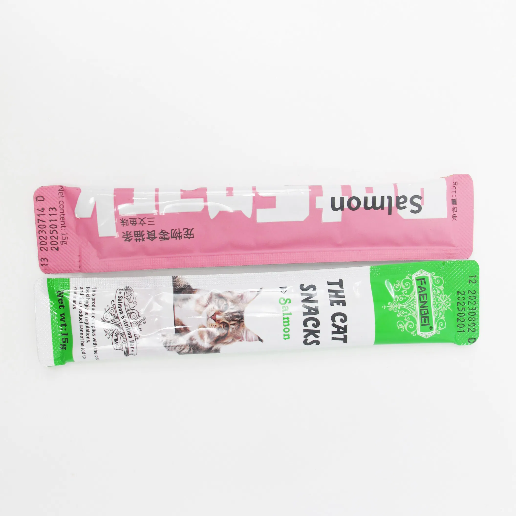 100% Sabor Natural Puro de Salmão Suave em Bastão Fluido Cat Produtos Úmidos Purê Snack Alimento Pet Guloseima Lickable para Gatos, Guloseimas Cremosas para Gatos, Guloseimas para Lamber Gatos