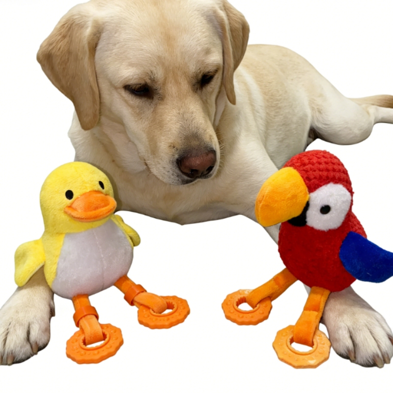 Brinquedo de Pelúcia para Cães em Forma de Pássaro, Projetado para Brincadeiras de Agitar e Saltar