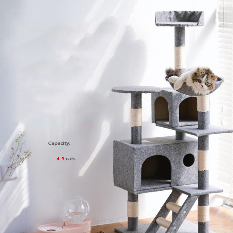 Cat Climbing Frame Litter Tree Scratching Post Multi-Layer Pillar