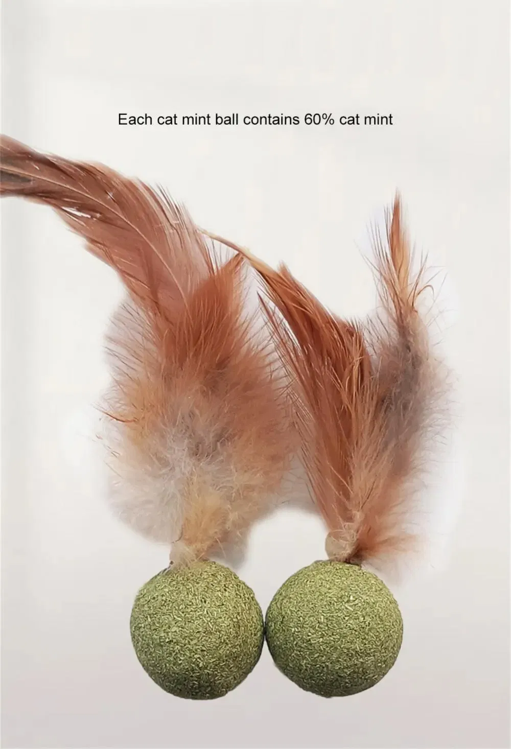 Brinquedo de Catnip para Gato - Acessório Engajador para Gato com Design de Madeira e Pena