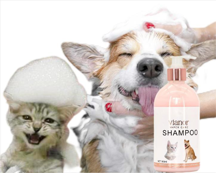 Shampoo personalizado para banho de gatos e cães com logo privado, fórmula natural sem ardor para pele sensível