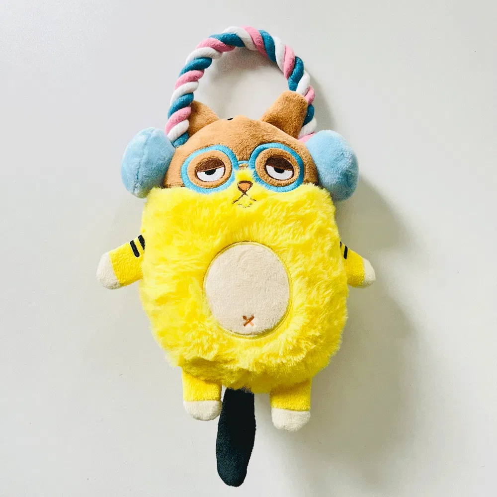 Brinquedo de cachorro em forma de fone de ouvido de pássaro com apito para mastigar e brincar