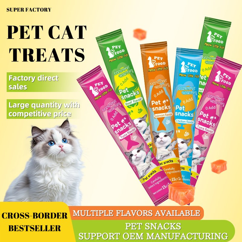 Alimento Úmido para Gatos de Qualidade Exportação e Petiscos Macios para Gatos