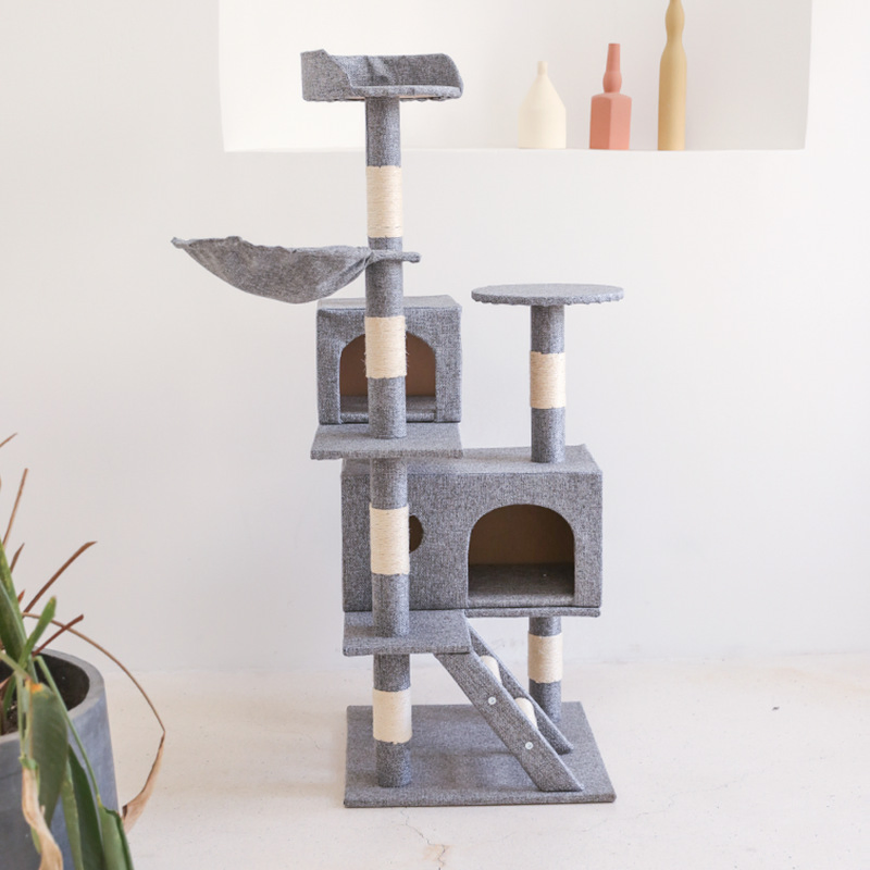 Cat Climbing Frame Litter Tree Scratching Post Multi-Layer Pillar