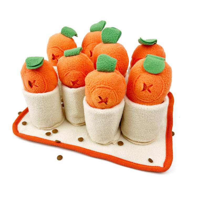 Brinquedo de Cão Squeaky de Cenoura para Alívio do Tédio em Enriquecimento de Esconde-Esconde
