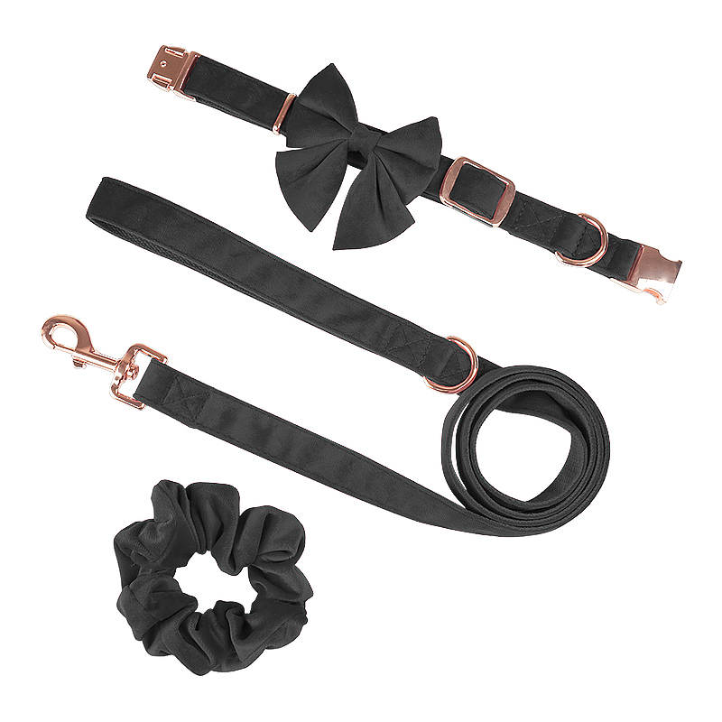 Design Personalizado Luxuoso Coleira de Neoprene Ajustável Laço Guia Gato Animal de Estimação Cão Arnês Personalizado Coleira e Guia para Cão