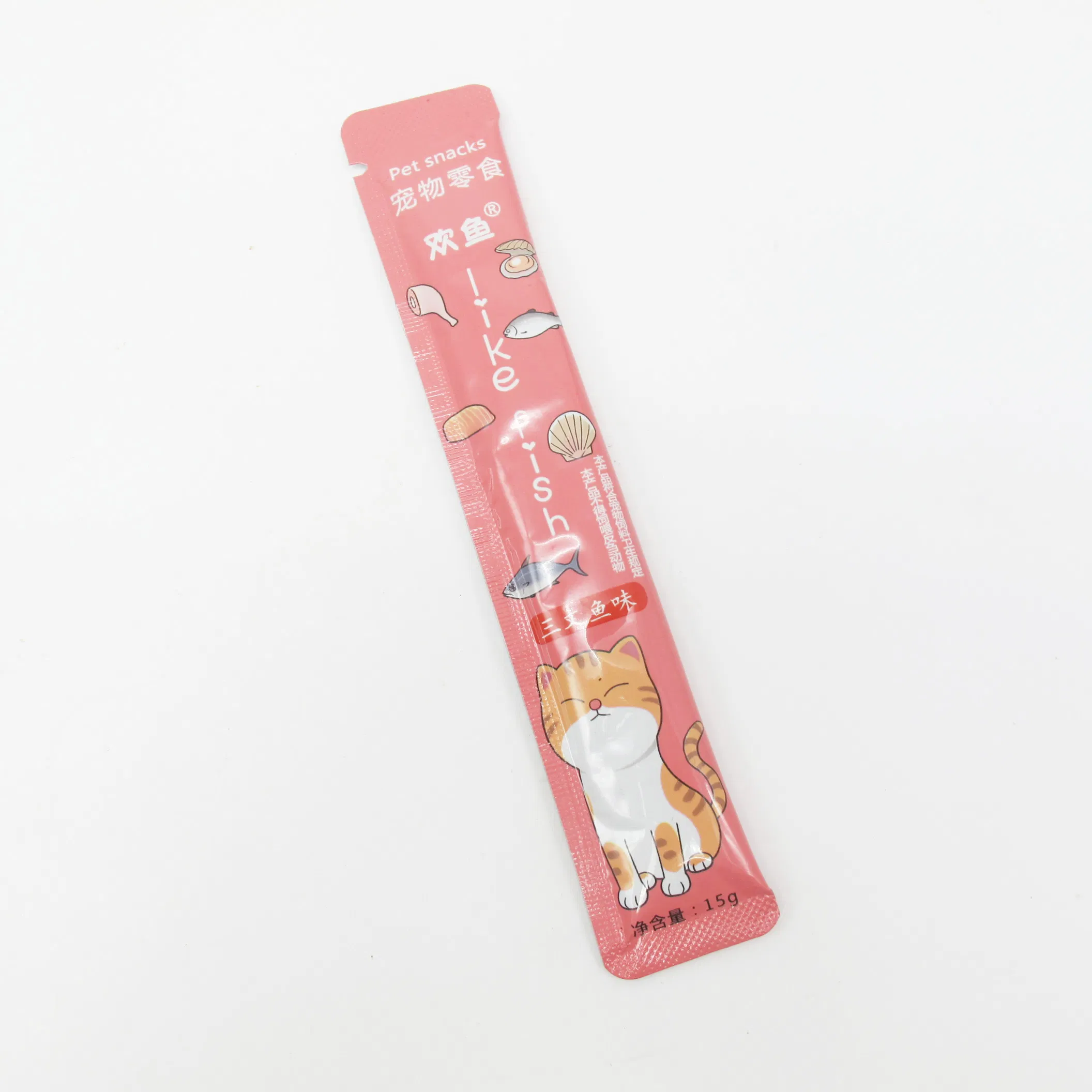 Fábrica de Fornecimento de Preço OEM Sabores Atum/ Atum Carne/ Atum Frango/ Atum Camarão Carne Cat Fluido Palito Lanche Úmido Pet Produtos