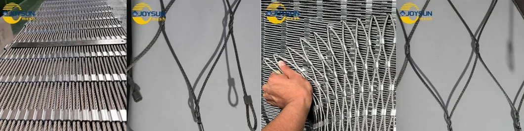 Esquema técnico e funcionalidade de mola da rede de cabo de aço