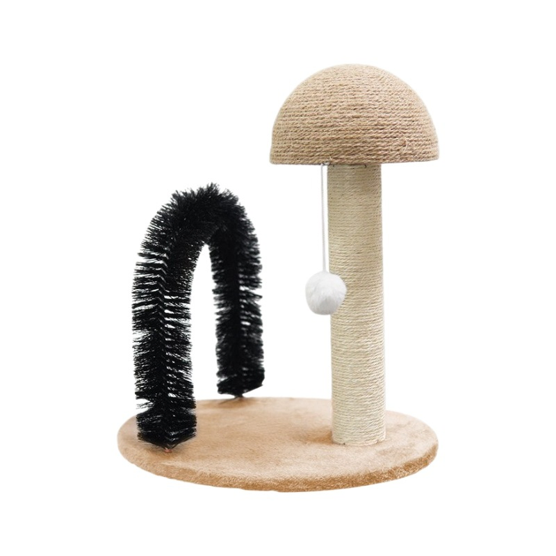 Poste de Arranhar para Gatos de Sisal de Madeira com Árvore de Escalada para Gatos