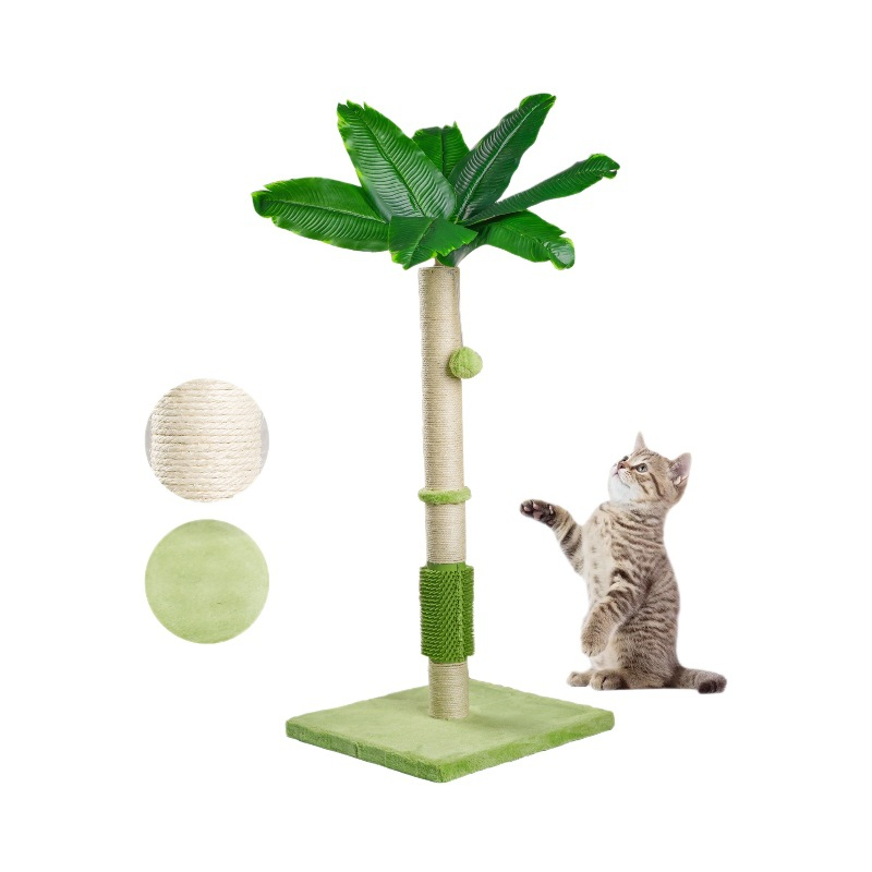 Poste de Arranhar para Gatos de Sisal de Madeira com Árvore de Escalada para Gatos