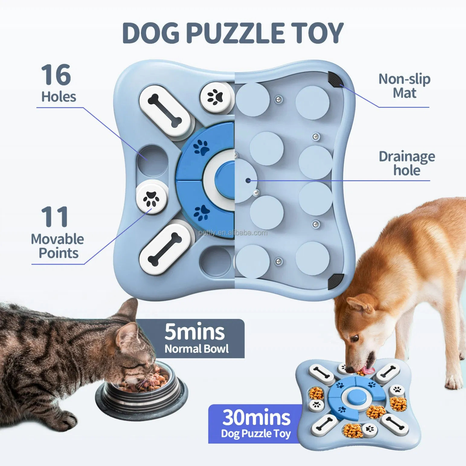 Brinquedos de Quebra-Cabeça para Cães, Brinquedos de Enriquecimento com Squeak e Dispensa de Petiscos para Treinamento de QI e Estimulação Mental