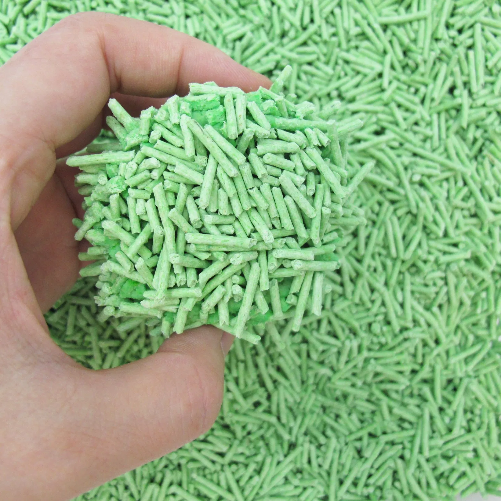 100% Natural Low Tracking Hard Clumping Easily Scooping Super Flushable Fragrância de Chá Verde Millets Areia para Gato Acessório para Banheiro de Gato Fábrica