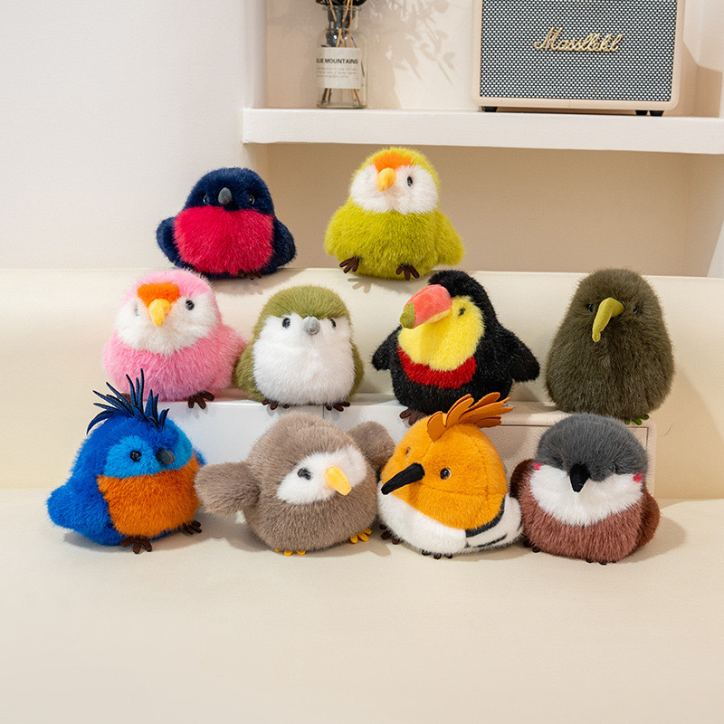 Brinquedo de pelúcia colorido de kiwi para crianças e colecionadores