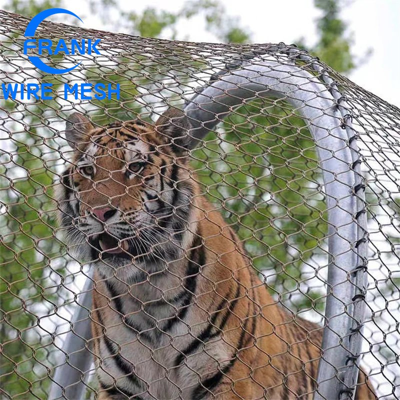Rede de corda de aço inoxidável resistente para aviário de zoológico