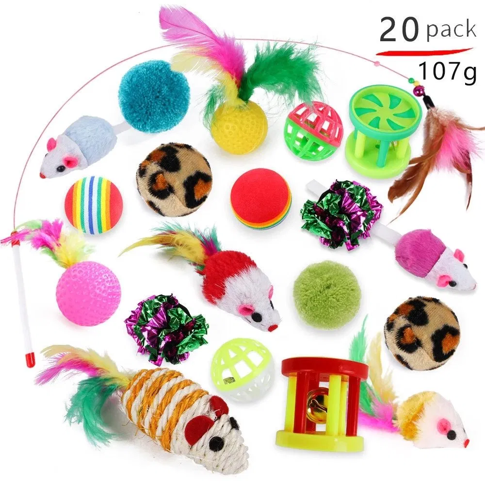 Brinquedos para gatos em forma de bola de rato, túnel de brincadeira dobrável para gatinhos, varinha engraçada de gato, suprimentos de simulação de peixe, acessórios para gatos