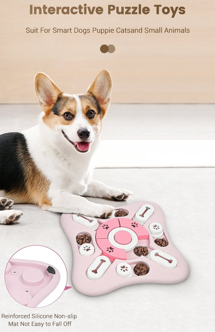 Brinquedos de Quebra-Cabeça para Cães, Brinquedos de Enriquecimento com Squeak e Dispensa de Petiscos para Treinamento de QI e Estimulação Mental