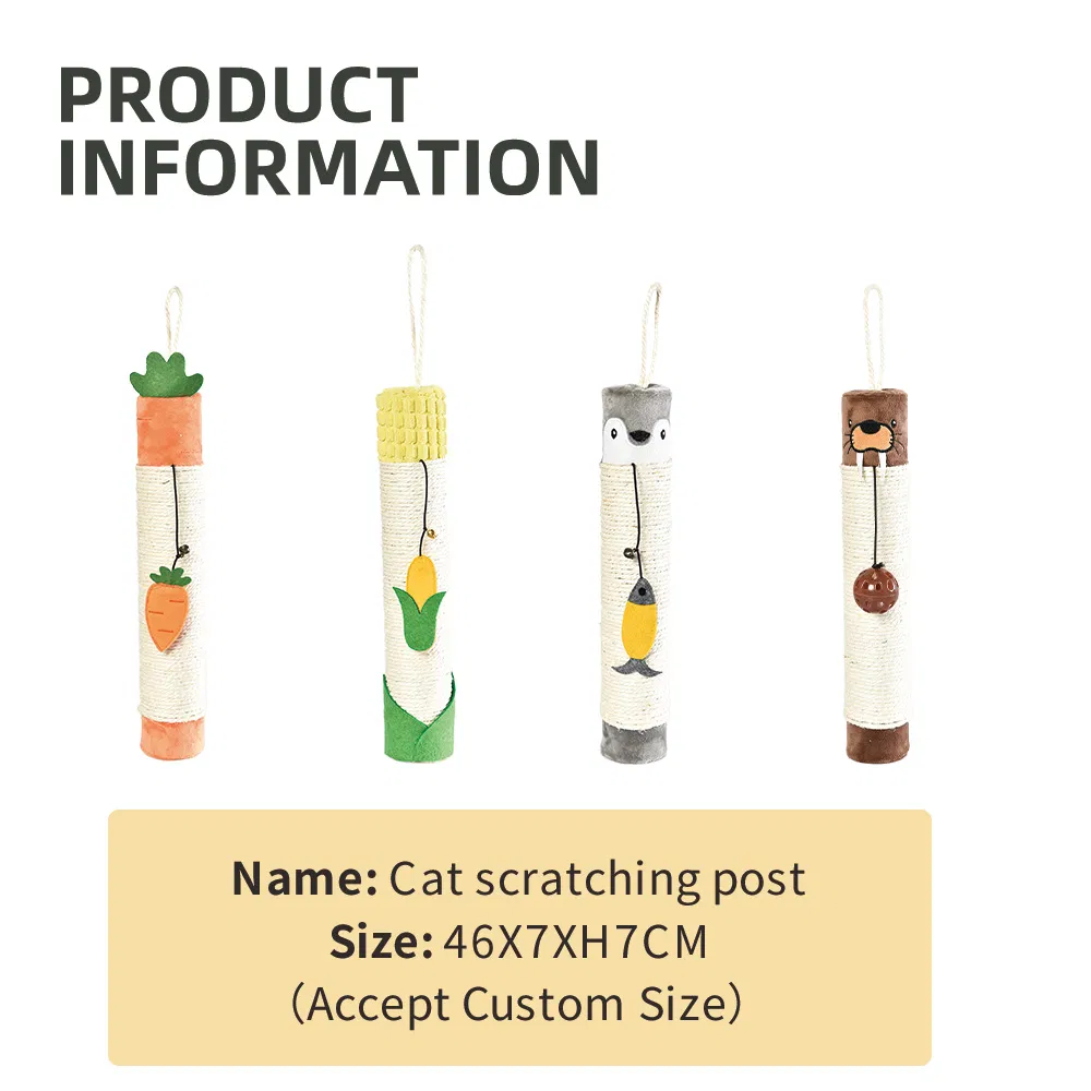Poste de Arranhar de Sisal de Madeira Durável para Gatos, Poste de Arranhar de Sisal para Gatos de Interior