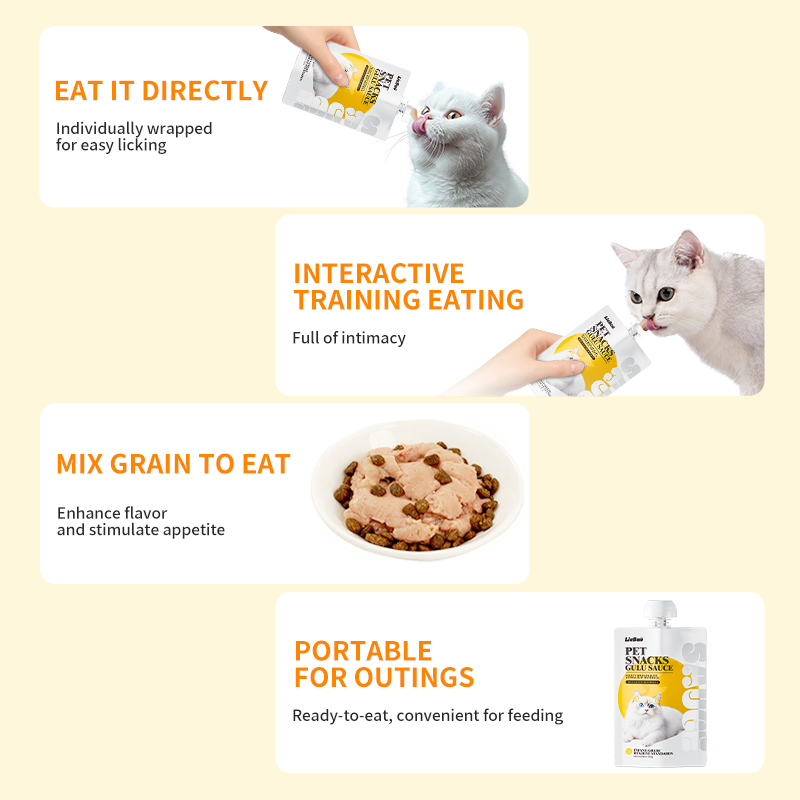 Petiscos de Proteína Natural para Cães, Alimento em Pouch para Animais de Estimação, Petisco Úmido para Gatos