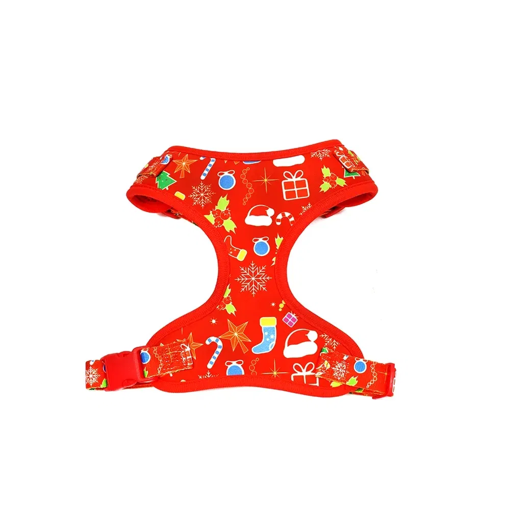 Conjunto de Coleira, Arnês e Guia de Malha de Nylon Ajustável para Bulldog Francês, Arnês Vestível Impresso Fofo para Filhotes e Gatos, Guia para Cães Pequenos e Médios