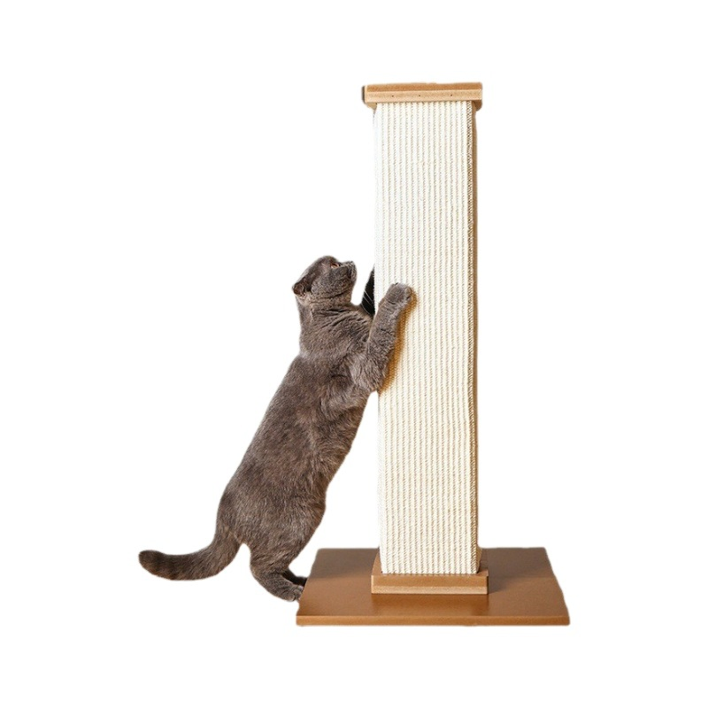 Poste de Arranhar para Gatos de Sisal de Madeira com Árvore de Escalada para Gatos