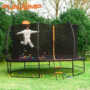 China Funjump 14FT Trampoline for Kids - China Suppliers & Factory Outdoor Jumping Fun with Basketball Hoop and Ladder Manufacturers, Manufacturer