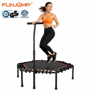 Funjump fitness rebounder trampoline with T-bar handle - adult exercise trampoline