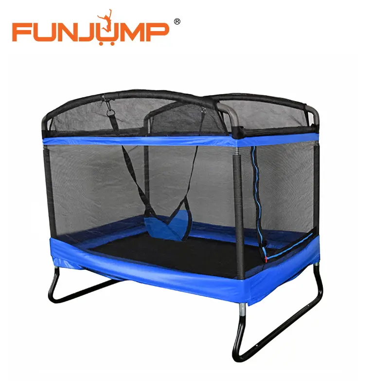 Custom China Suppliers Funjump ASTM Approved 4X6FT Kids Trampoline with Swing – Safe Outdoor Play Factory Product Manufacturers, Factories