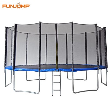 Funjump 6-16FT round rebound trampoline with outside net and ladder