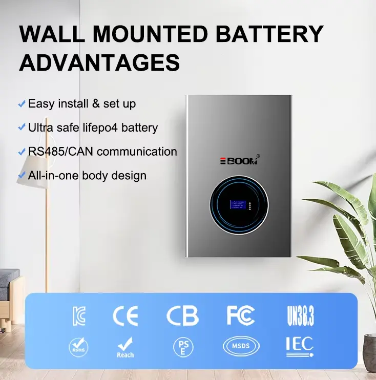 China 48V 100Ah 200Ah LiFePO4 Wall Mount Battery 5kWh 10kWh Home Solar Energy Storage System With 6000 Cycles 10 Year Warranty Suppliers, Factory