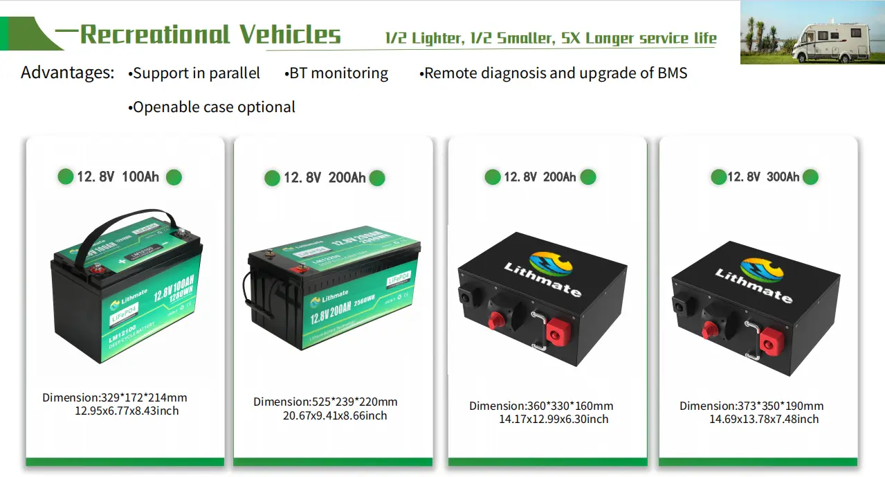 Lithium Battery LM12100 for Camping Car