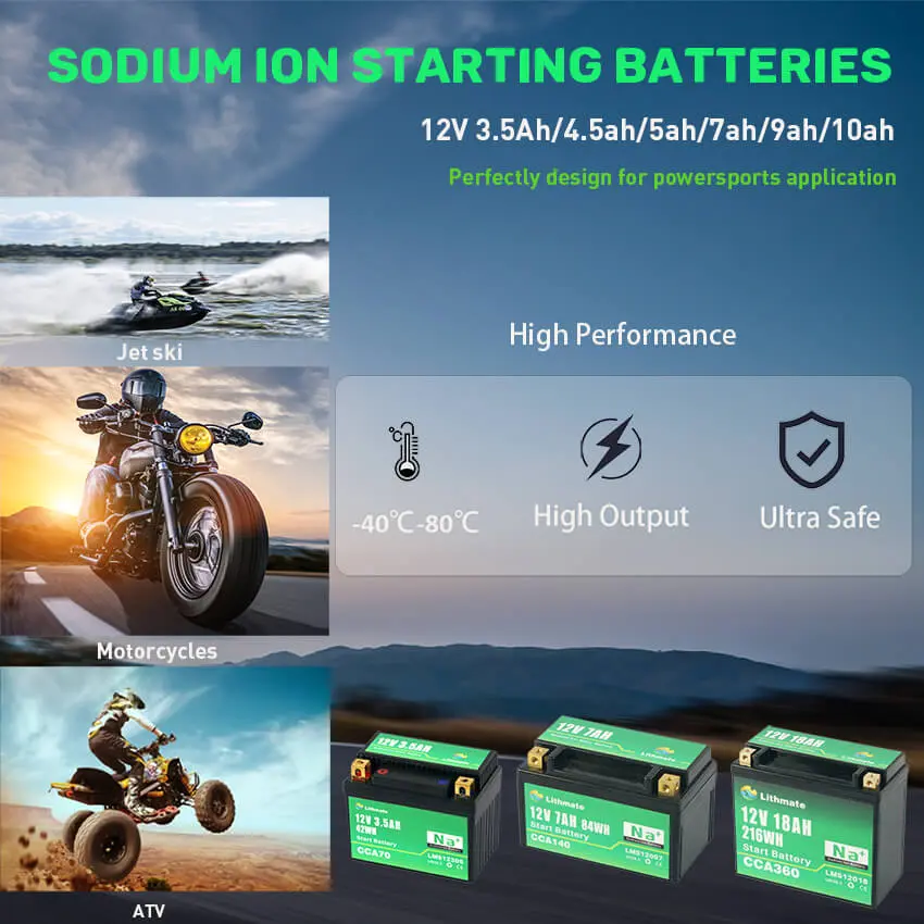 Sodium Ion Motorcycle Start Battery 12V 4.5Ah Specification